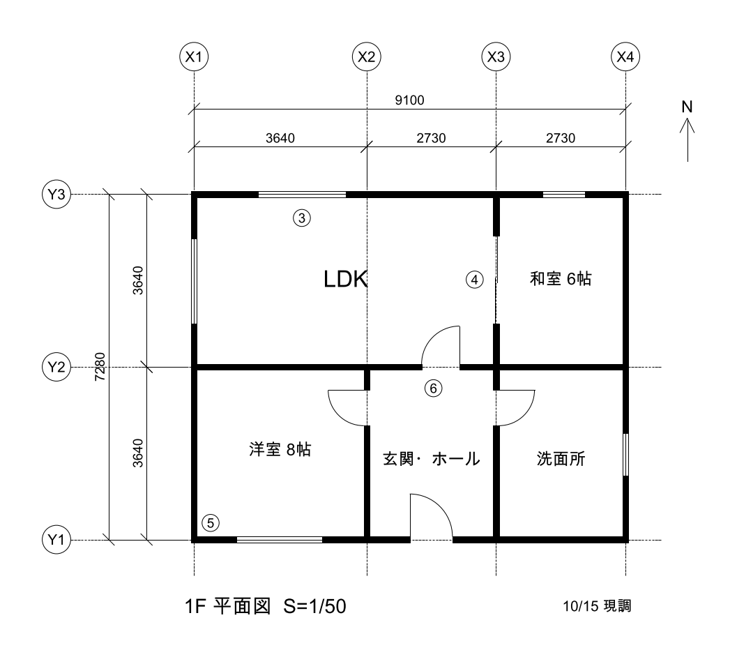 AI社員が書き出したDXFの平面図